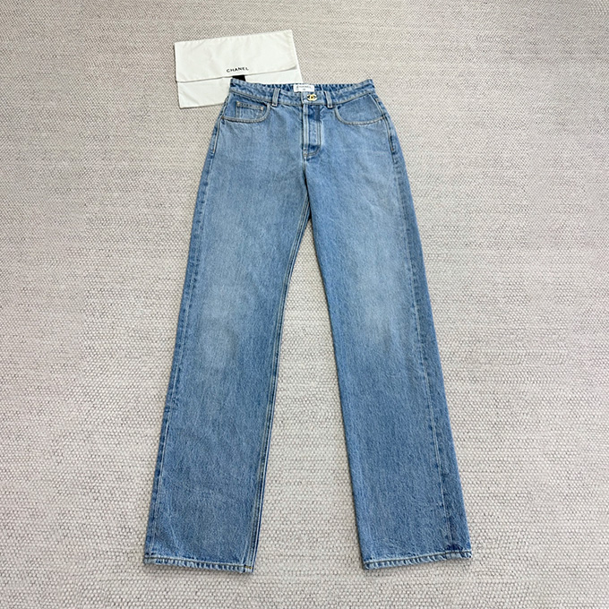 9A+ quality chanel light wash denim jeans